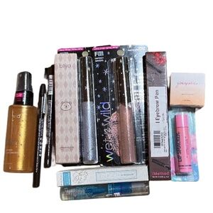 11 Pc Makeup Bundle, Mostly Eyebrows, Pencils, Glitter, Wax, Enhancer, Hair Mist